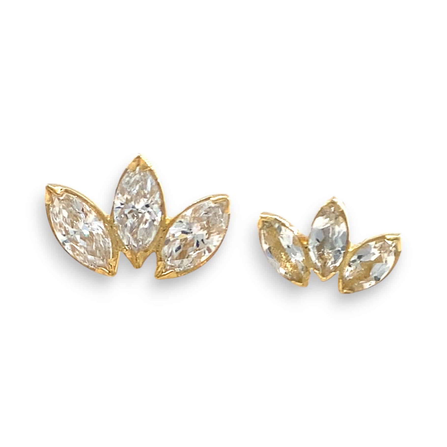 Anatometal Marquise 3 Fan Gelbgold Crystal