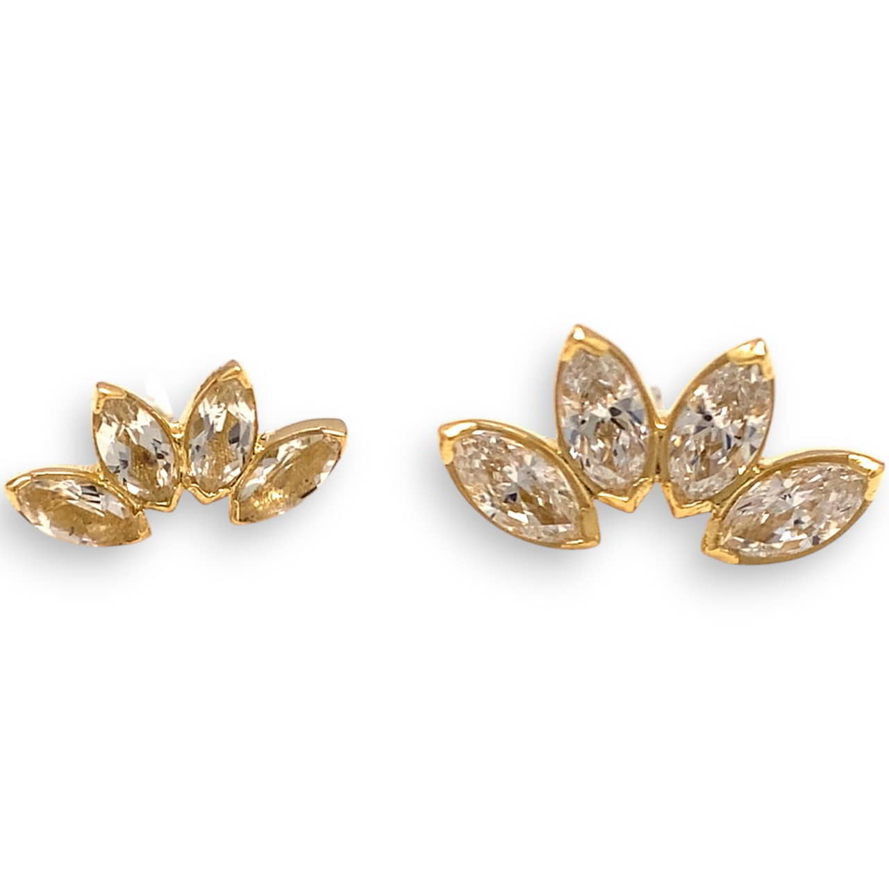 Anatometal Marquise 4 Fan Gelbgold Crystal Threadless