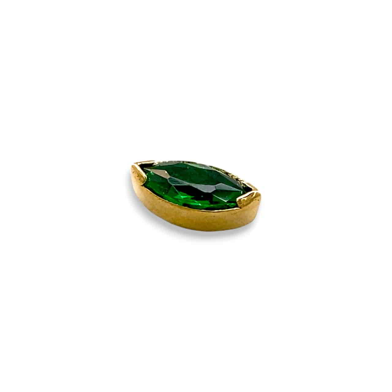Anatometal Marquise Bezel Gelbgold Faceted Green Threadless