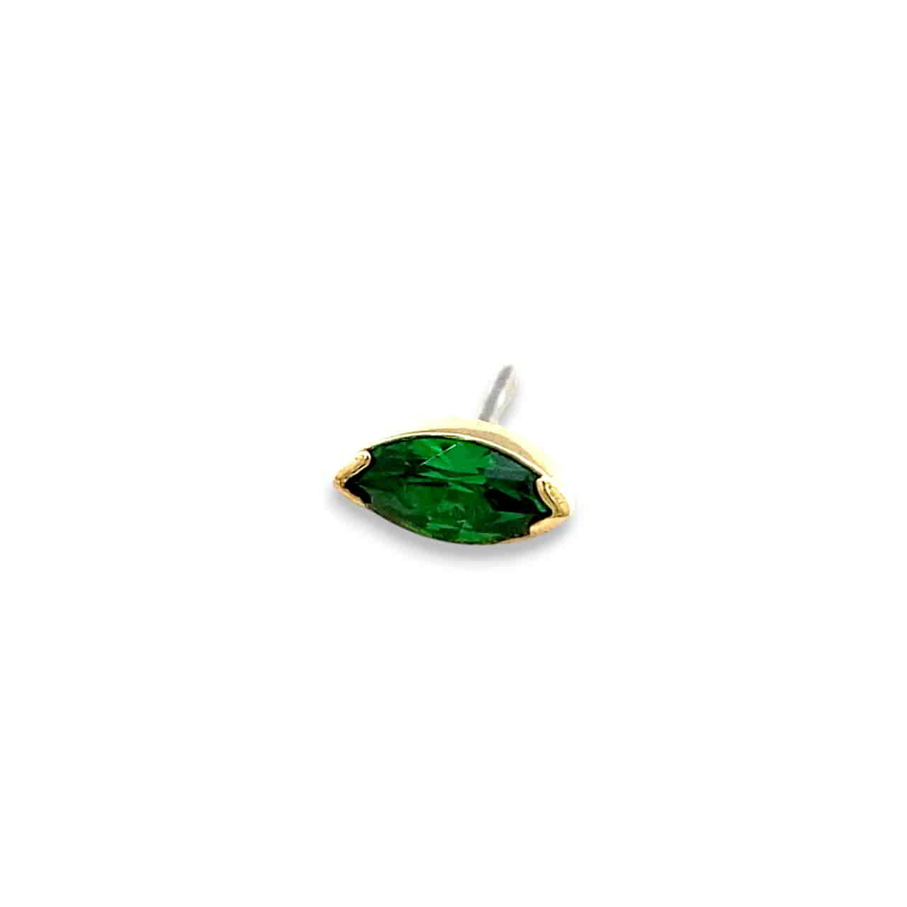 Anatometal Marquise Bezel Gelbgold Faceted Green Threadless