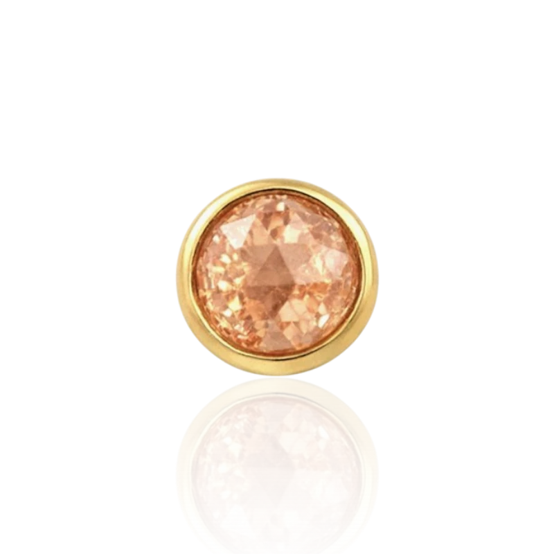 BVLA Round Cup Oregon Sunstone Rose Cut Gelbgold Threadless