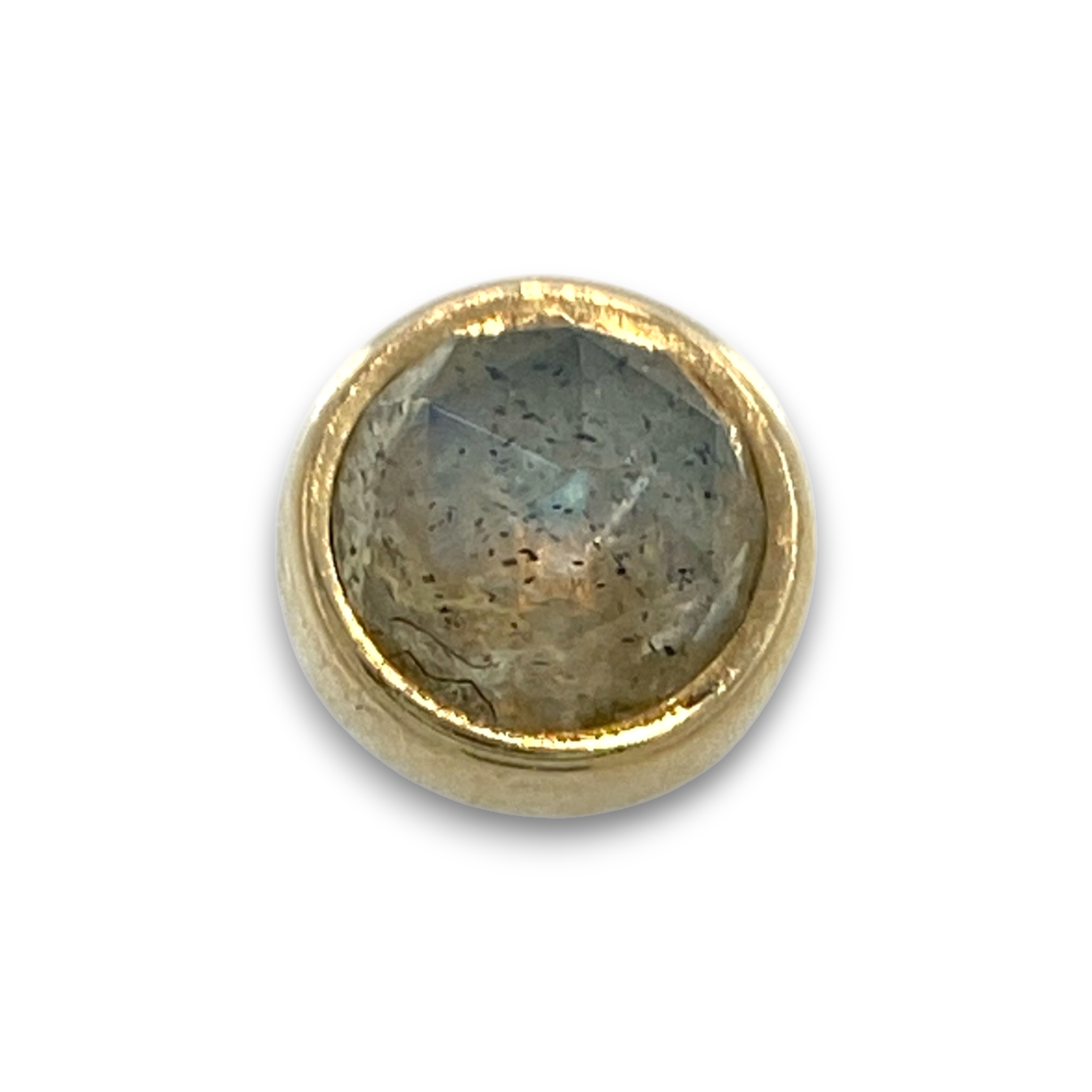 BVLA Round Cup Labradorite Rose Cut Gelbgold Threadless