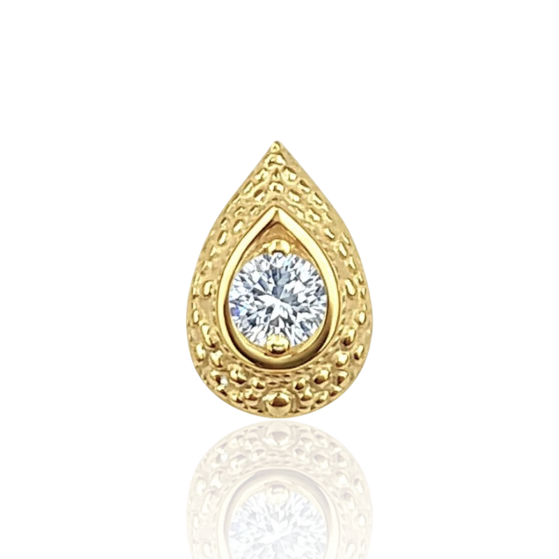 BVLA Nanda Pear Diamond Gelbgold Threadless