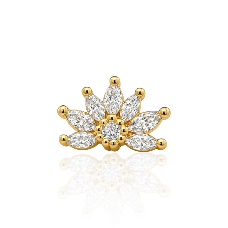 BVLA Tiny Starling CZ Gelbgold Threadless