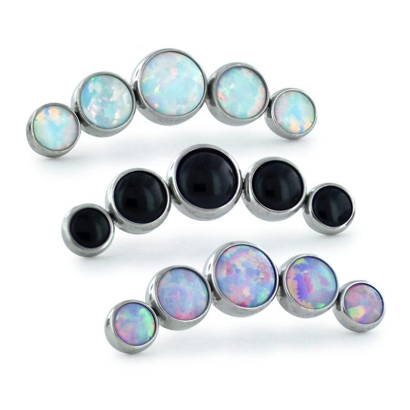 Neometal Cluster Titan 5 Gem White Opal Threadless