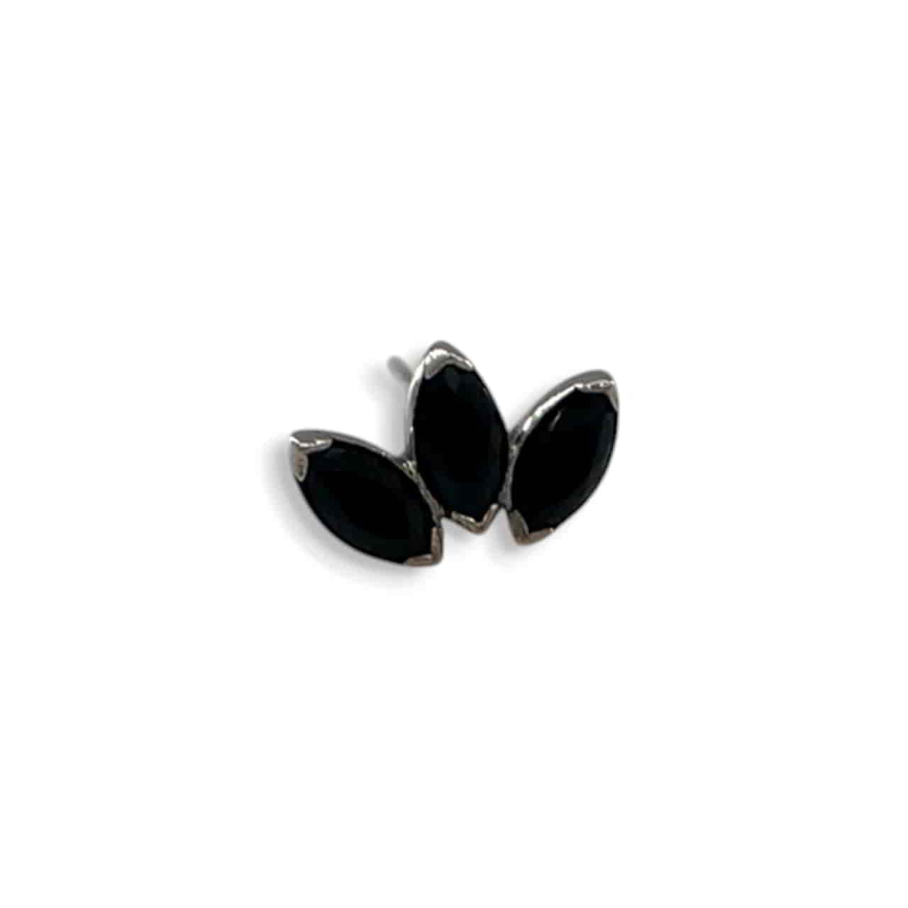 Anatometal Mini Marquise 3 Fan Weißgold Black Threadless