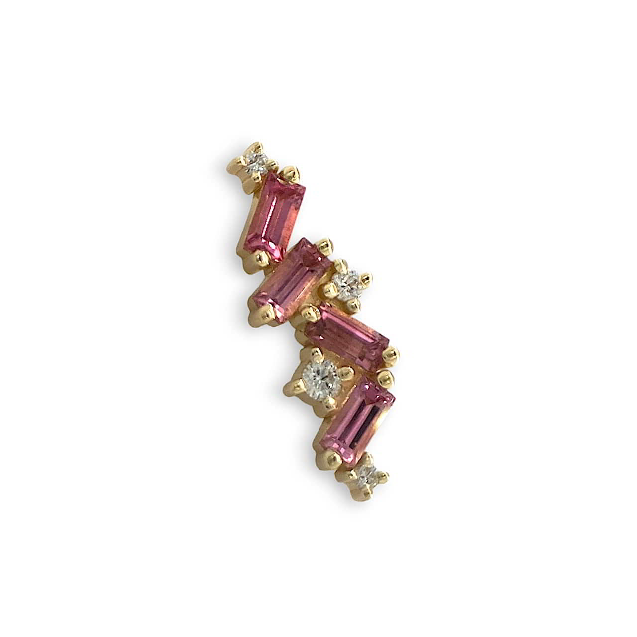 BVLA Genesis Pink Tourmaline & Diamonds Gelbgold Threaded