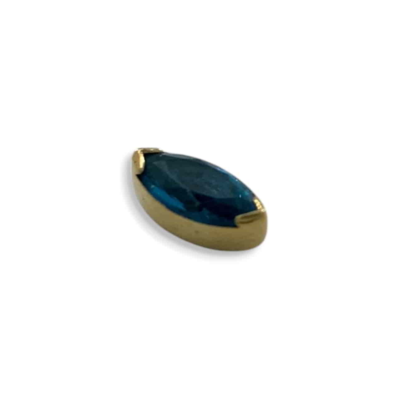 Anatometal Marquise Bezel London Blue Gelbgold Threadless