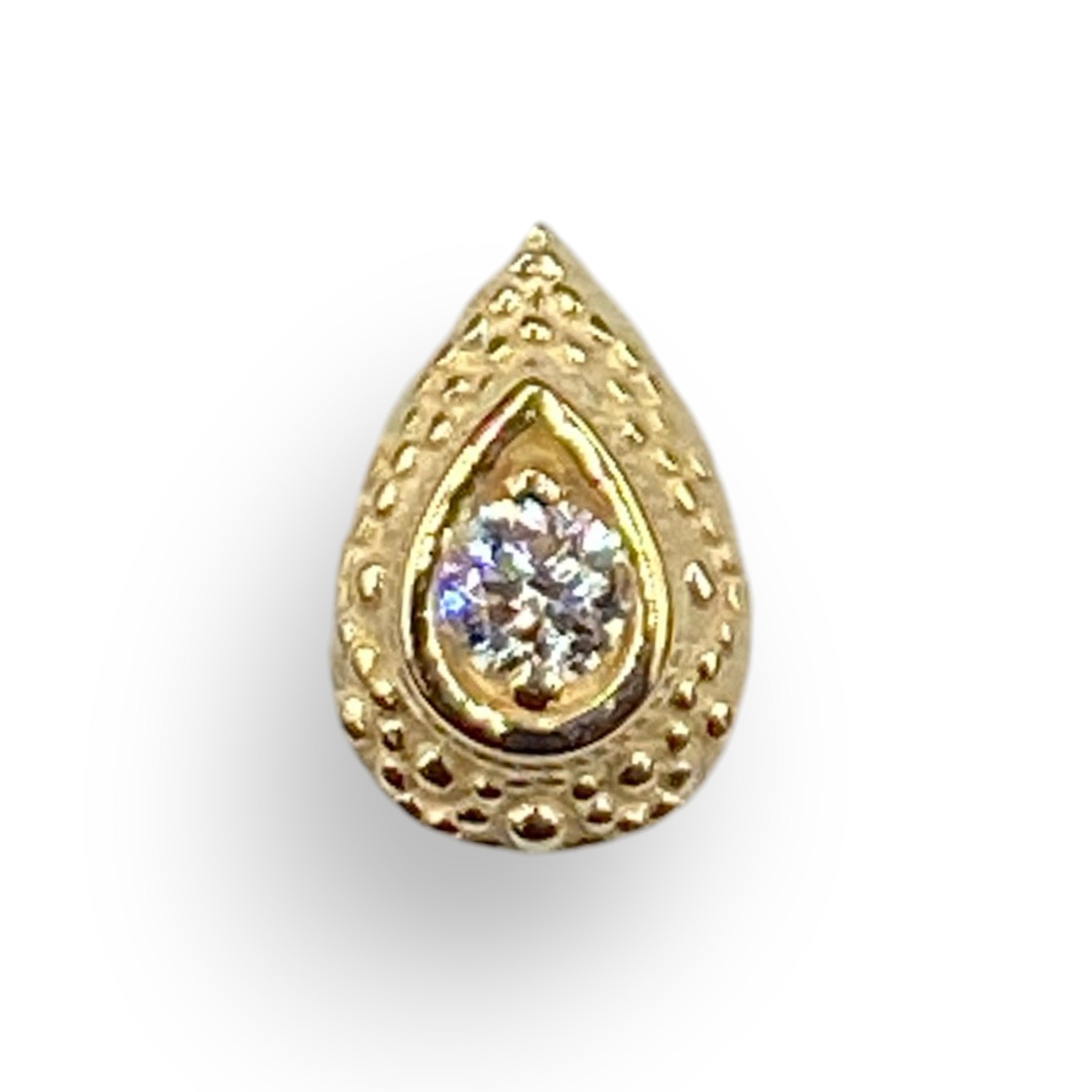 BVLA Nanda Pear Diamond Gelbgold Threadless