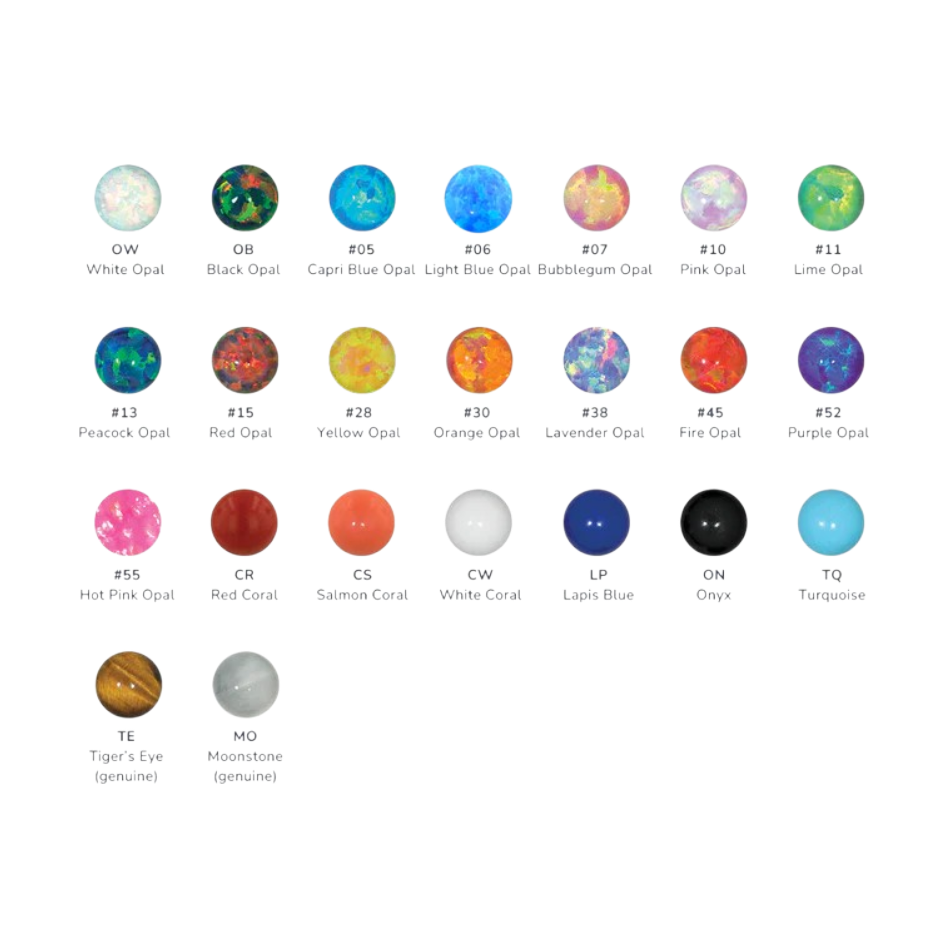 Neometal Cluster Titan 5 Gem White Opal Threadless