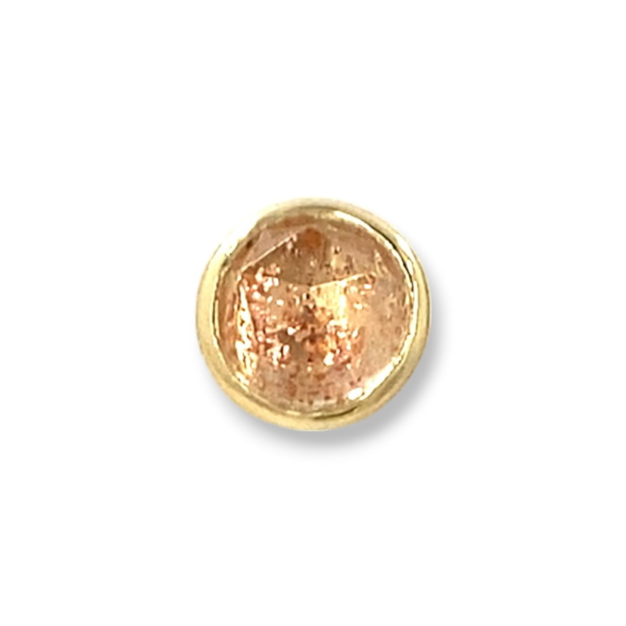 BVLA Round Cup Oregon Sunstone Rose Cut Gelbgold Threadless