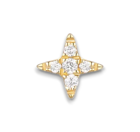 Nina White Diamond Yellow Gold Threadless