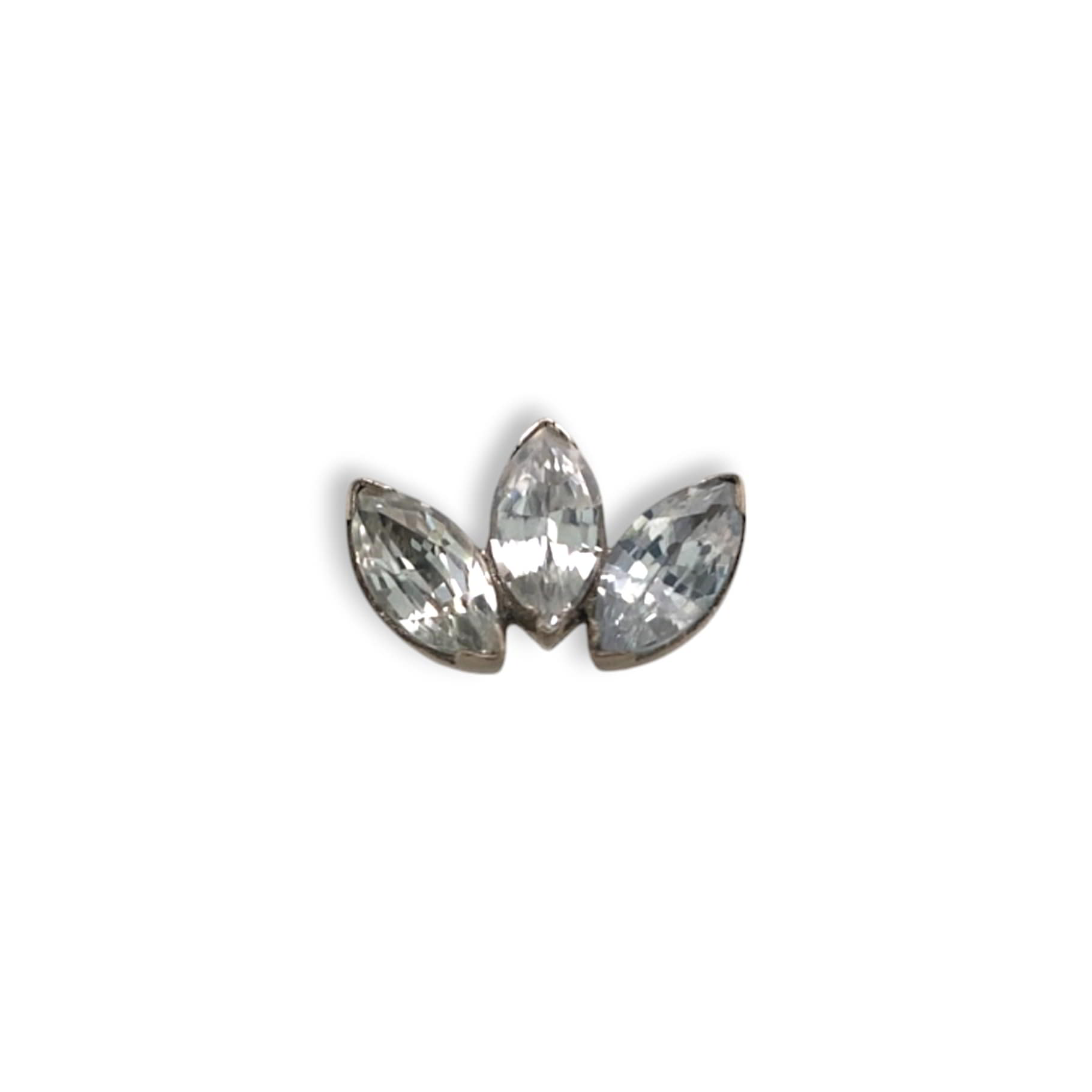 Anatometal Mini Marquise 3 Fan White Topaz Weißgold Threadless
