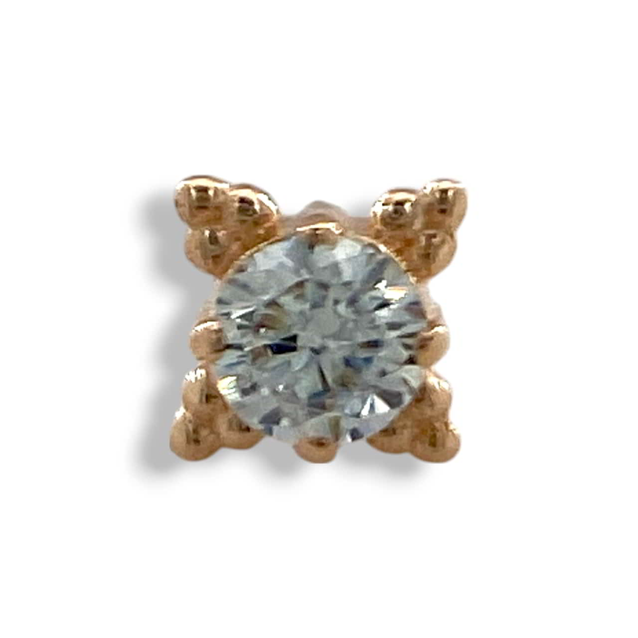 Anatometal Zia CZ Rosegold Threadless