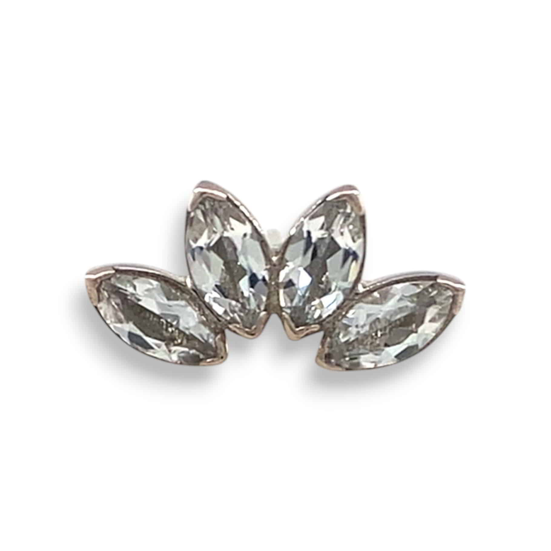 Anatometal Mini Marquise 4 Fan White Topaz Weißgold Threadless