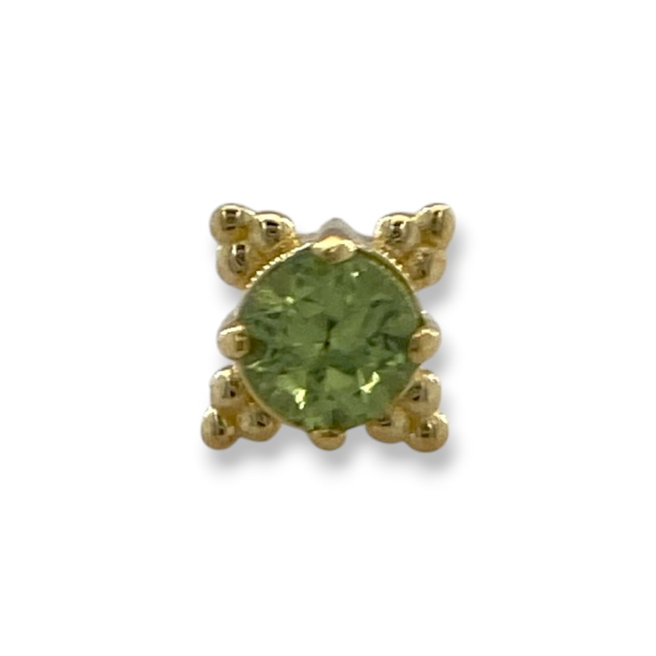 Anatometal 2,5mm Zia Peridot Faceted Gelbgold Threadless