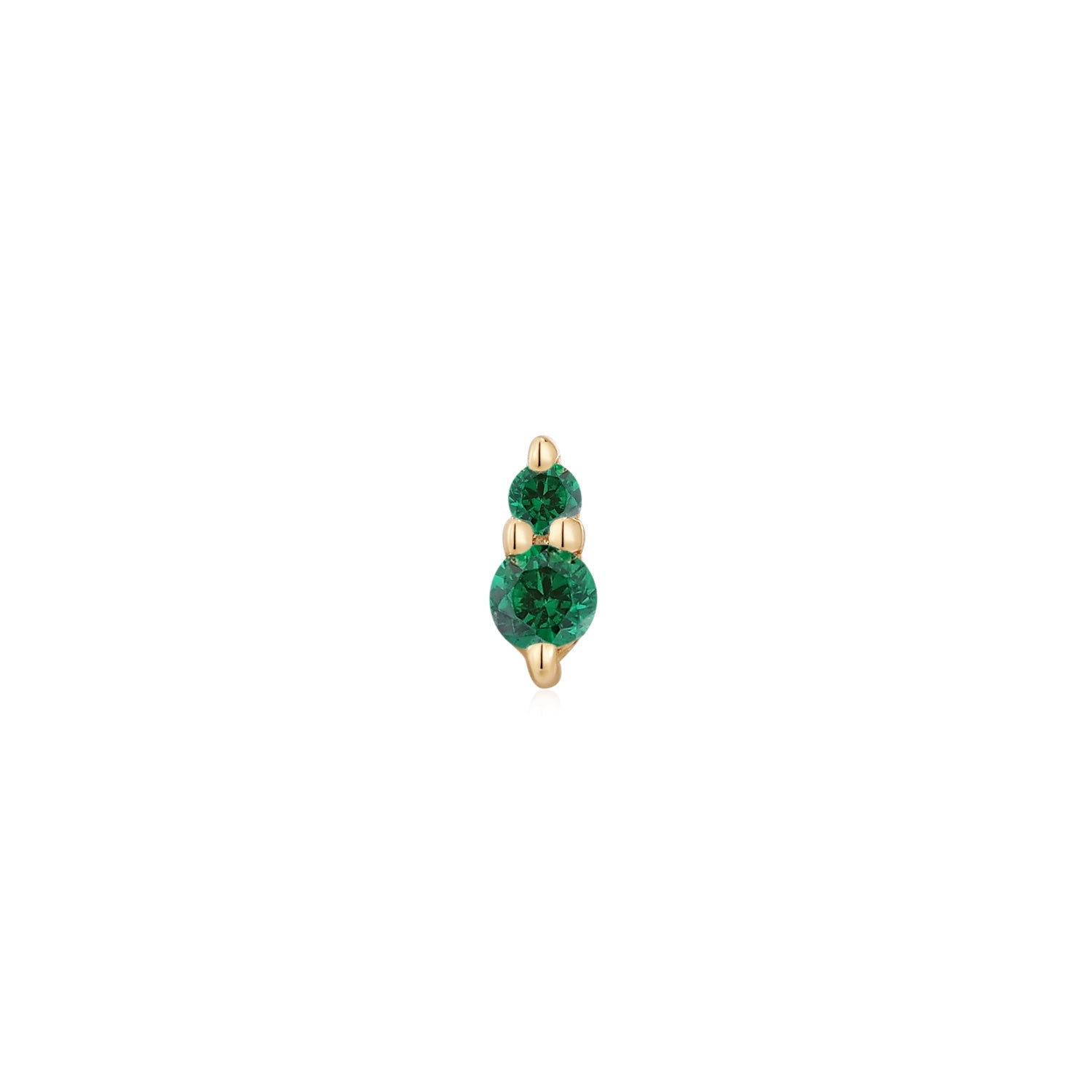 Ember Prim Emerald CZ Gelbgold Threadless