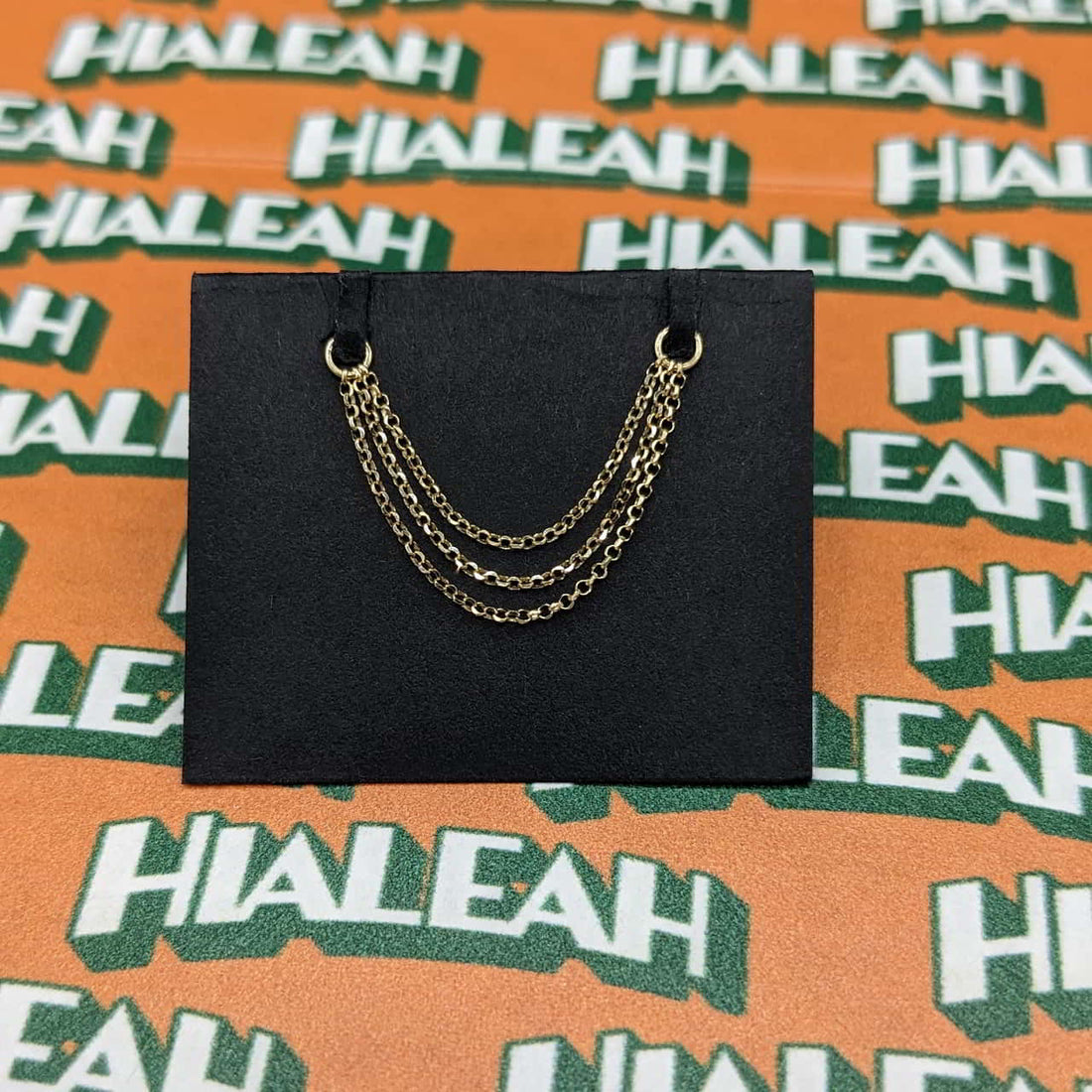 Hialeah 1 mm Diamond Cut Rolo Triple Chain No. 13 Gelbgold