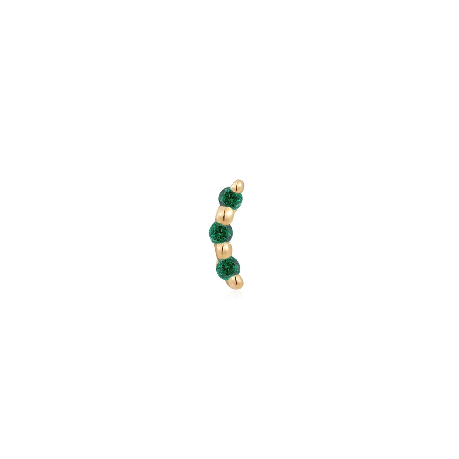 Ember Bitsy Emerald CZ Gelbgold Threadless