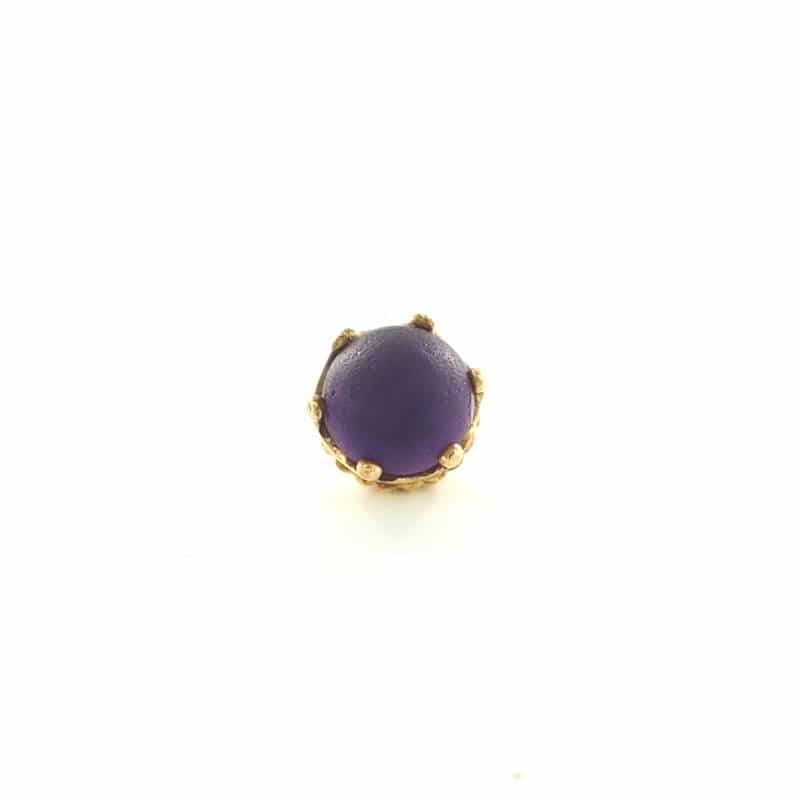 Anatometal Queen Gelbgold Sandblasted Amethyst Threadless