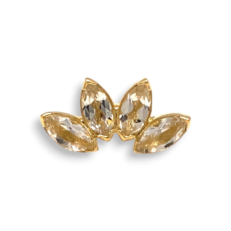Anatometal 14kt Mini Marquise 4 Fan Gelbgold Crystal Threadless