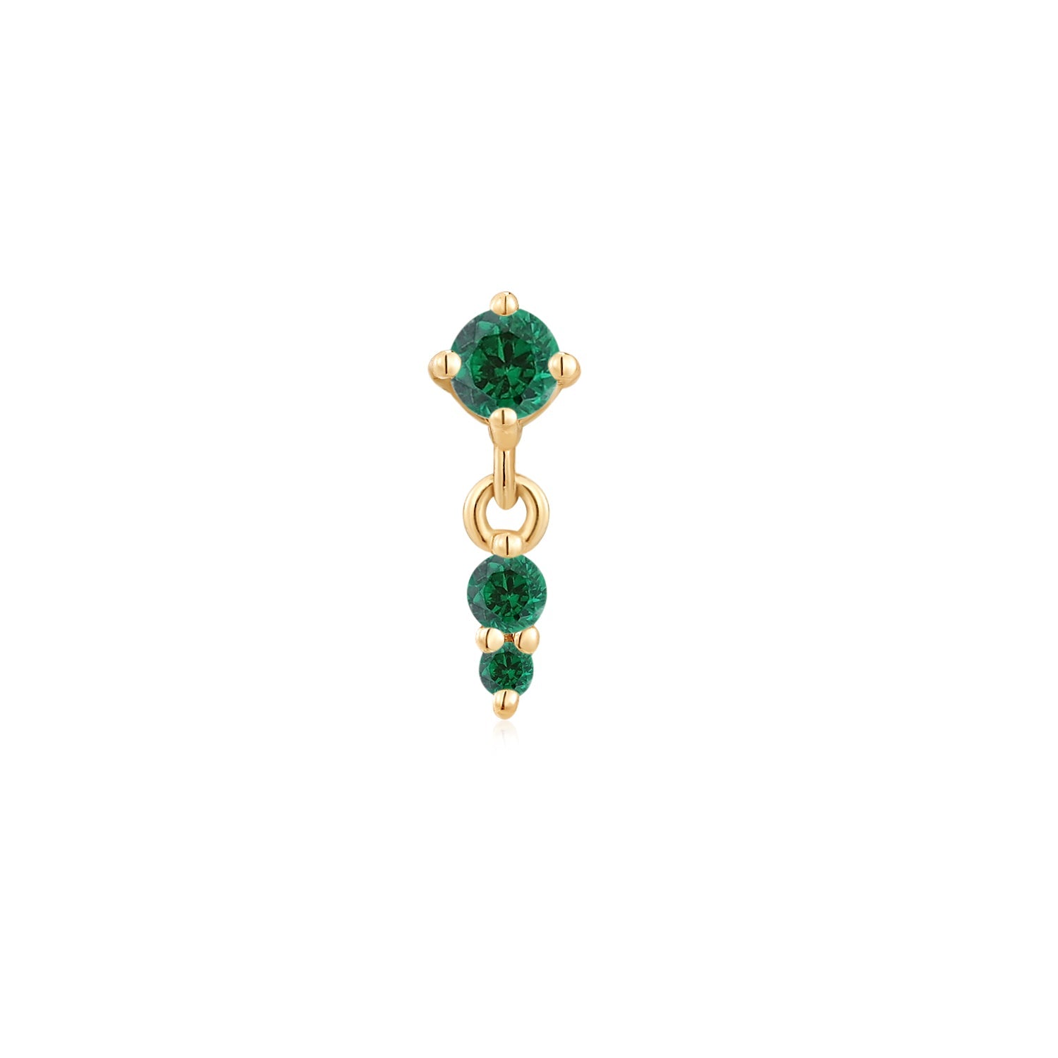 Ember High Noon Emerald CZ Gelbgold Threadless