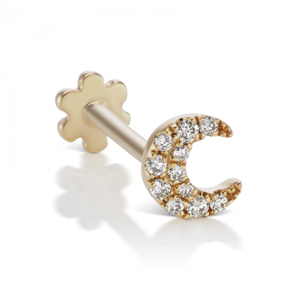 Diamond Moon Stecker Gelbgold