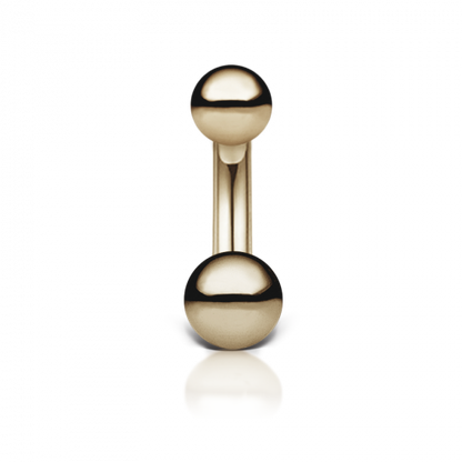 2.5-3 mm Gold Ball Rook Barbell Gelbgold