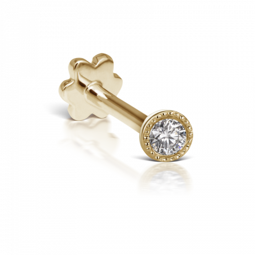 Scalloped Set Diamond Stecker Gelbgold