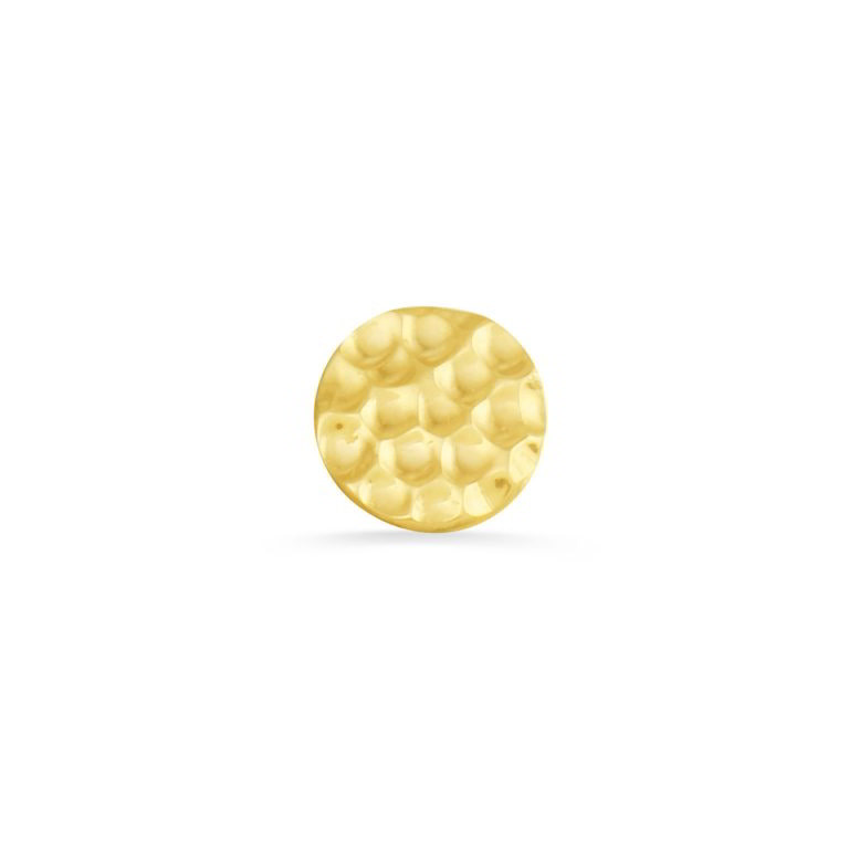 NorVoch Round Disc 3.5 mm Hammered Gelbgold Threadless