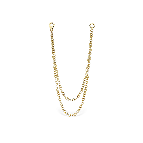 Maria Tash Long Double Chain Gelbgold