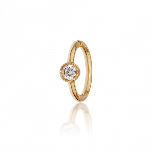 Diamond Scalloped Clicker Ring Gelbgold