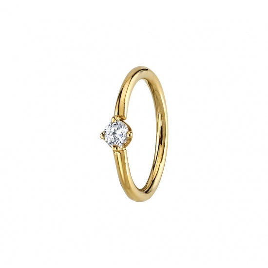 BVLA 2 mm Diamond Prong 1.0mm Seamless Ring Gelbgold