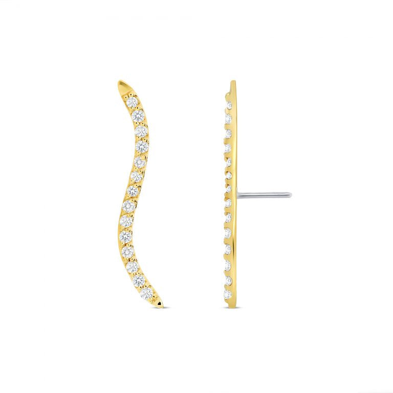 NorVoch Path with Gems 14k Gelbgold / White CZ Threadless