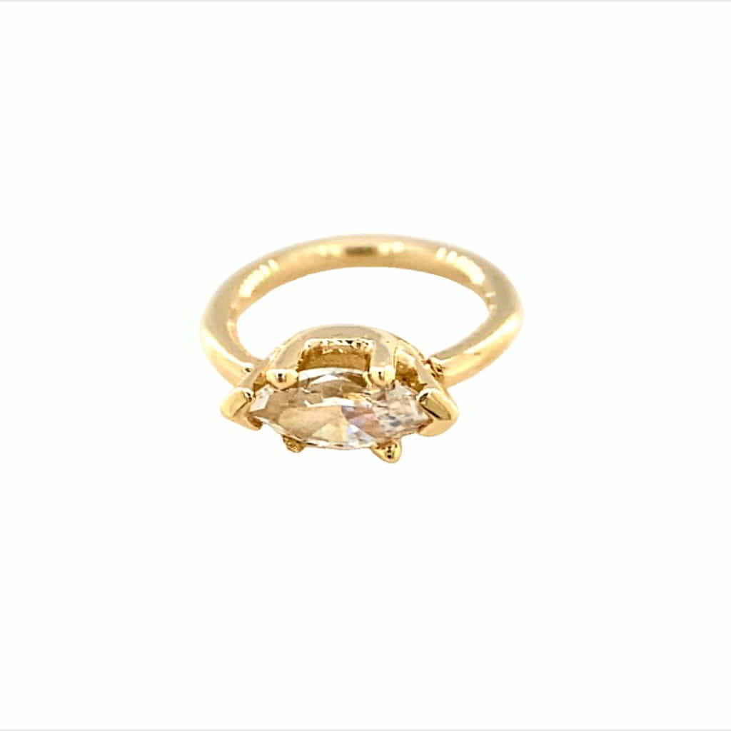 NorVoch Marquise 6 Prong Seamless Ring Crystal 18g Gelbgold