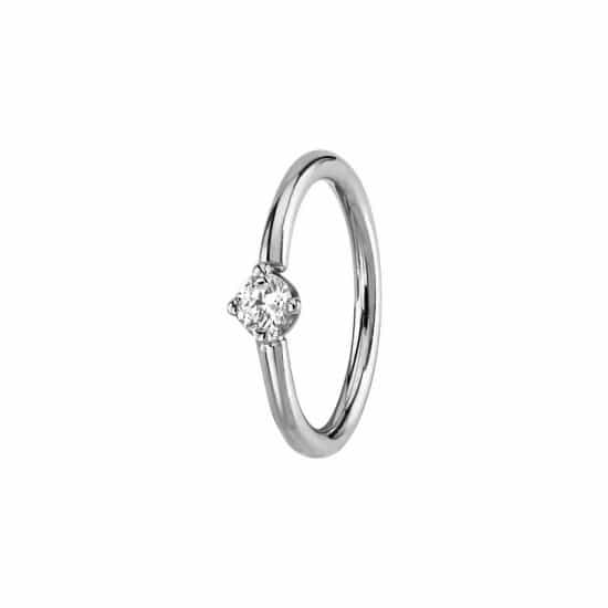 BVLA 2 mm Diamond Prong 1.0mm Seamless Ring Weißgold