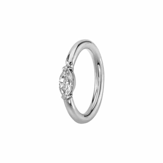 BVLA Marquise V-Prong Diamond Seamless Ring 1,0mm x 6,5 Weißgold