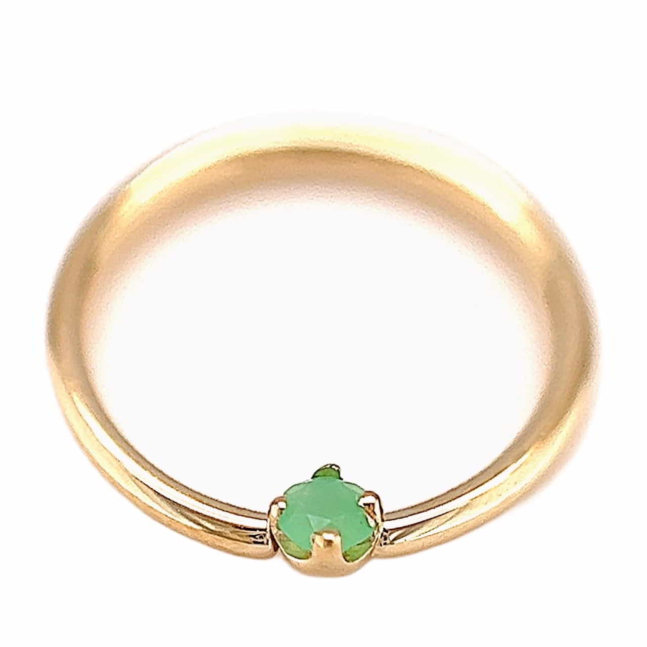 BVLA 2 mm Chrysoprase 0.9 mm Seamless Ring Gelbgold 9.5 mm