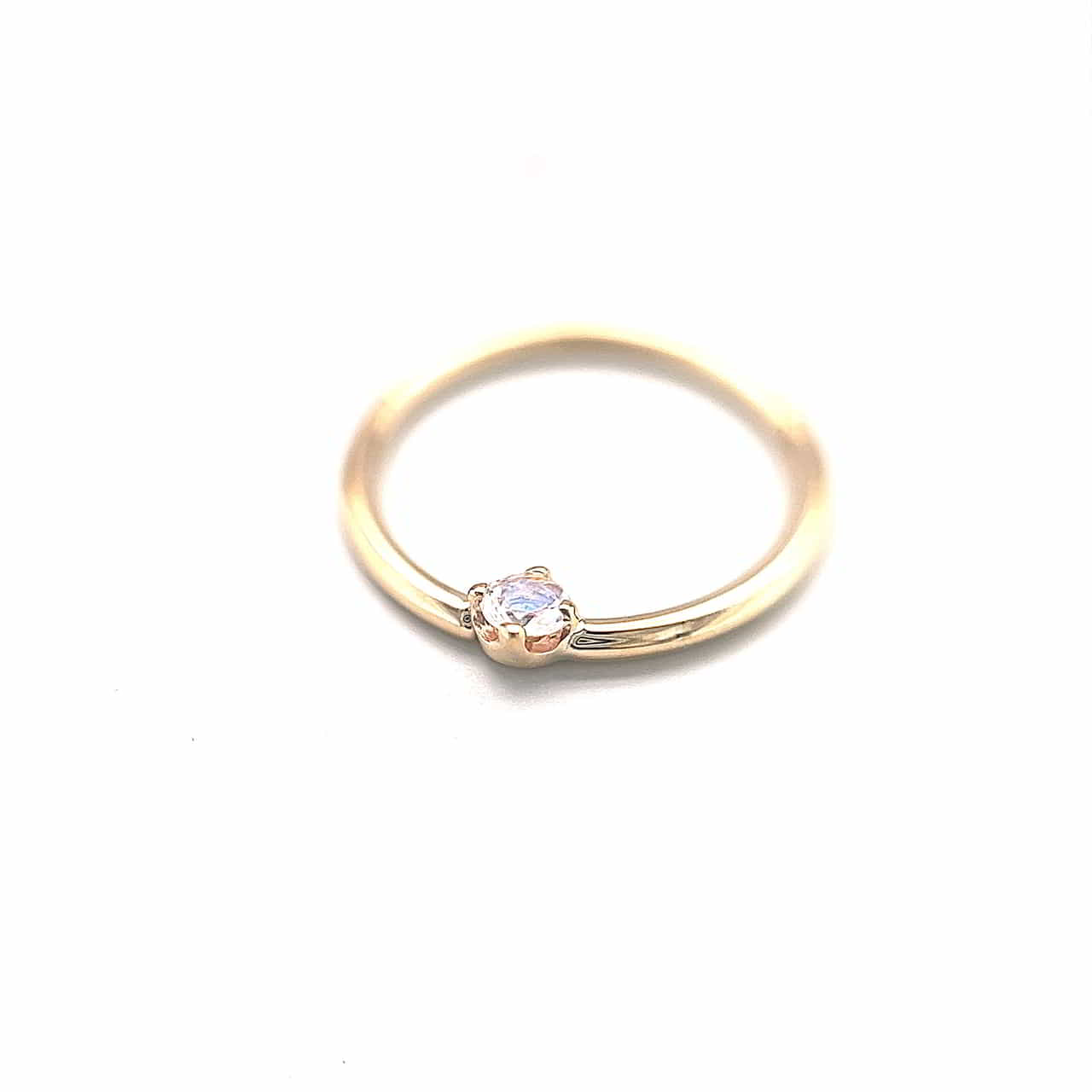 BVLA 2 mm Rainbow Moonstone 1.0 Seamless Ring Gelbgold 9.5 mm