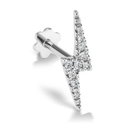 Diamond Lightning Bolt Weißgold Stecker