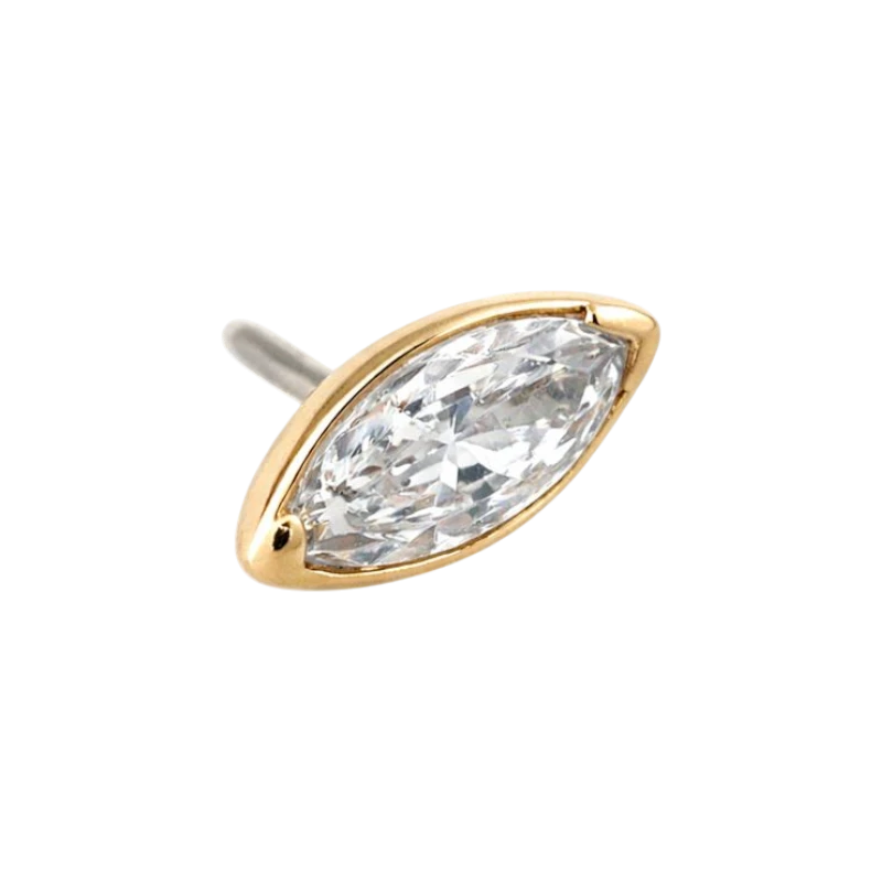 Anatometal Marquise Bezel CZ Gelbgold Threadless