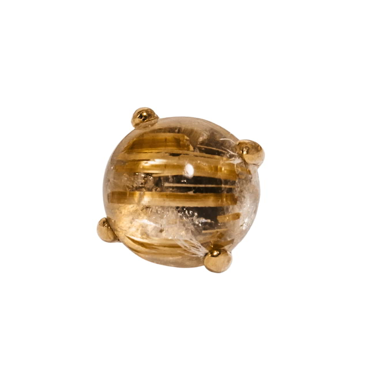 Anatometal Ziana Rutilated Quartz Cab Gelbgold Threadless