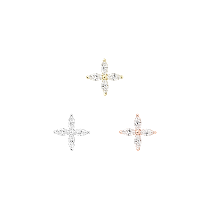Buddha Atmosphere White CZ Gelbgold Threadless