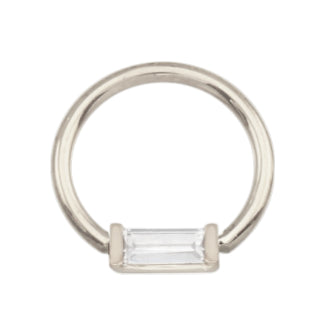 NorVoch Baguette CZ 14k Weißgold Seamless Ring