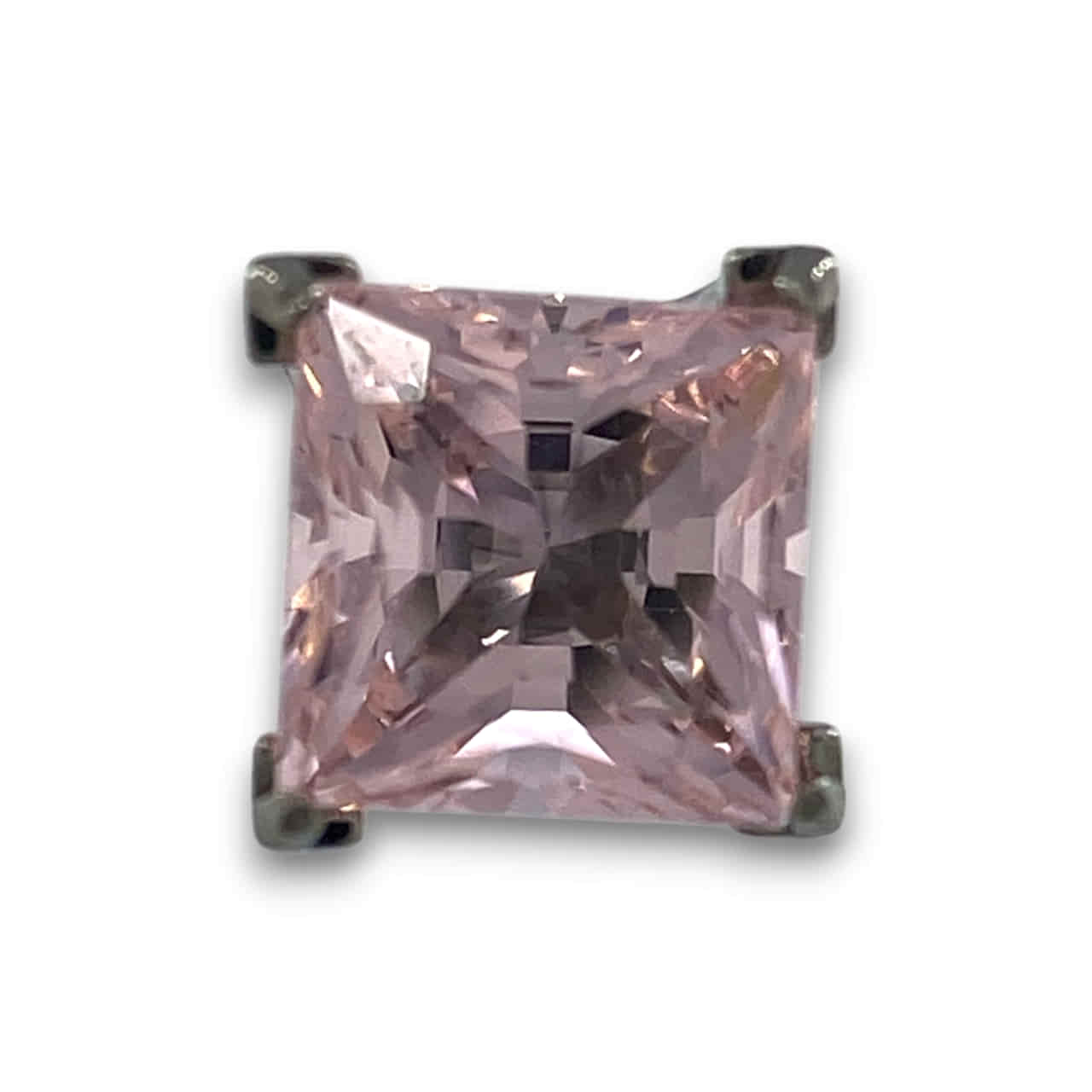 NeoMetal Titanium Prong Aufsatz Princess Cut Morganite Threadless