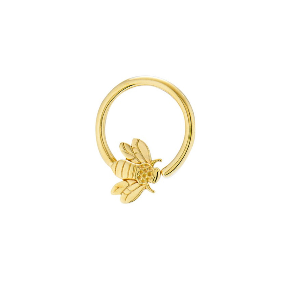 NorVoch Flying 14k Gelbgold Bee Daith Seamless Ring