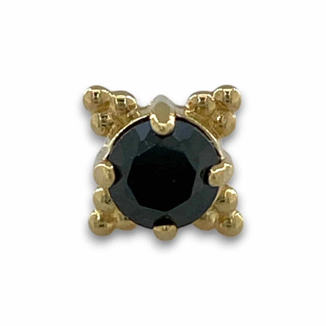 Anatometal Zia Faceted black Gelbgold Threadless