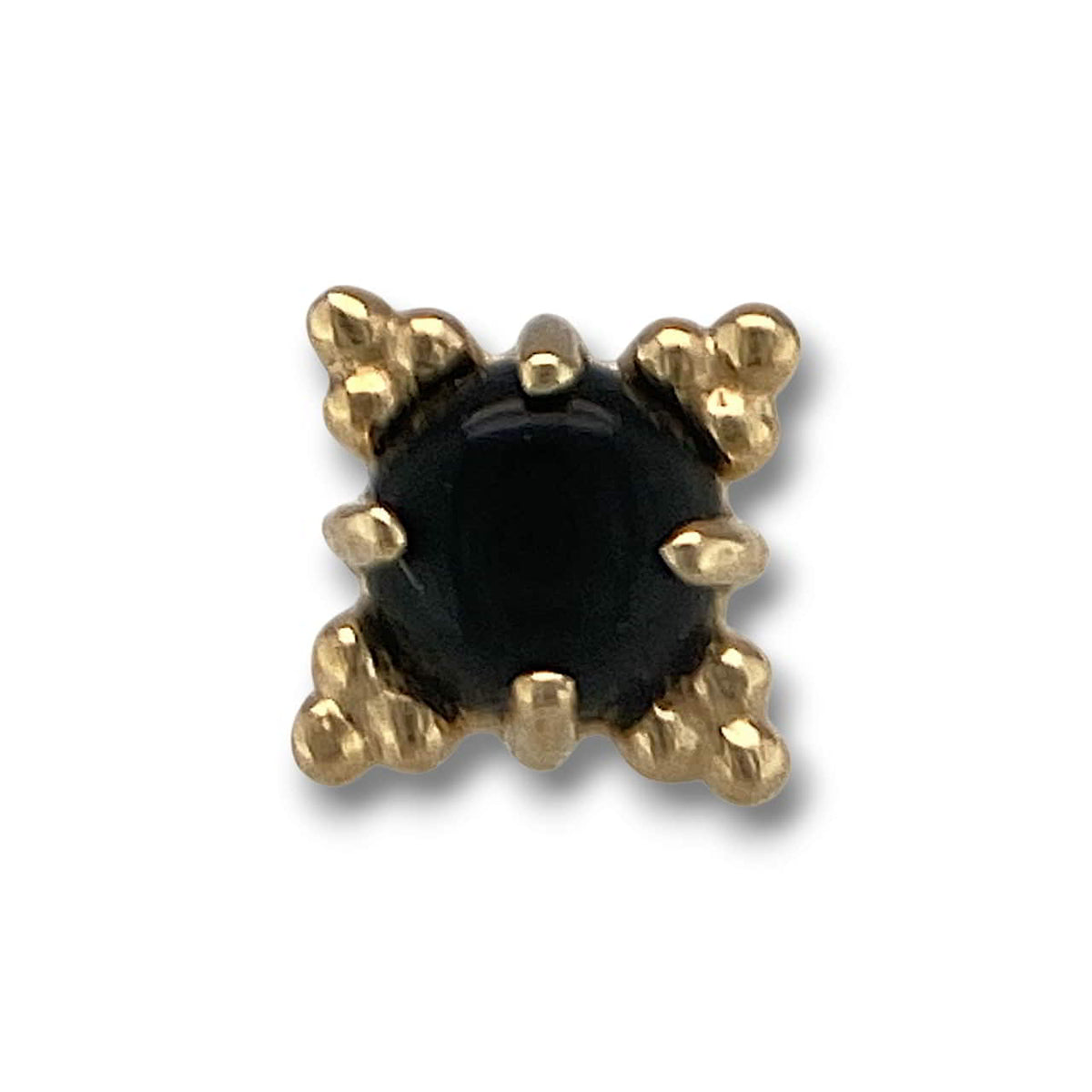 Anatometal 14kt Zia Cabochon Onyx Gelbgold Threadless