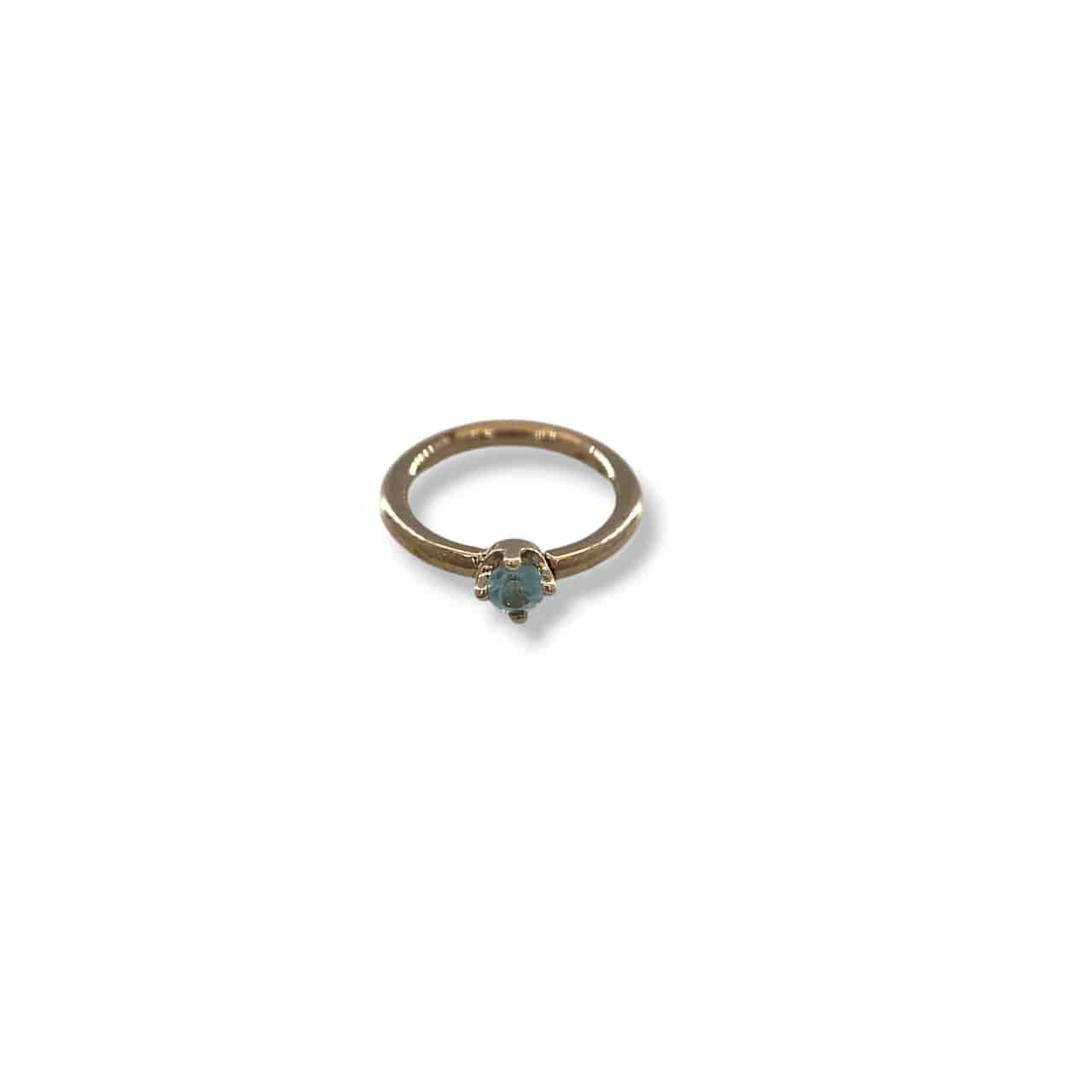 NorVoch Classic Prong 2 mm Blue Topaz Seamless Ring Weißgold