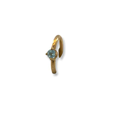 NorVoch Classic Prong 2 mm Blue Topaz Seamless Ring Gelbgold